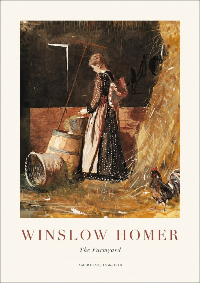 Winslow Homer The Farmyard No1 - Póster