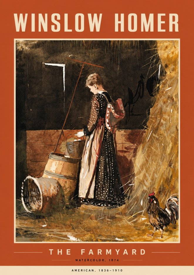 Winslow Homer The Farmyard No4 - Póster