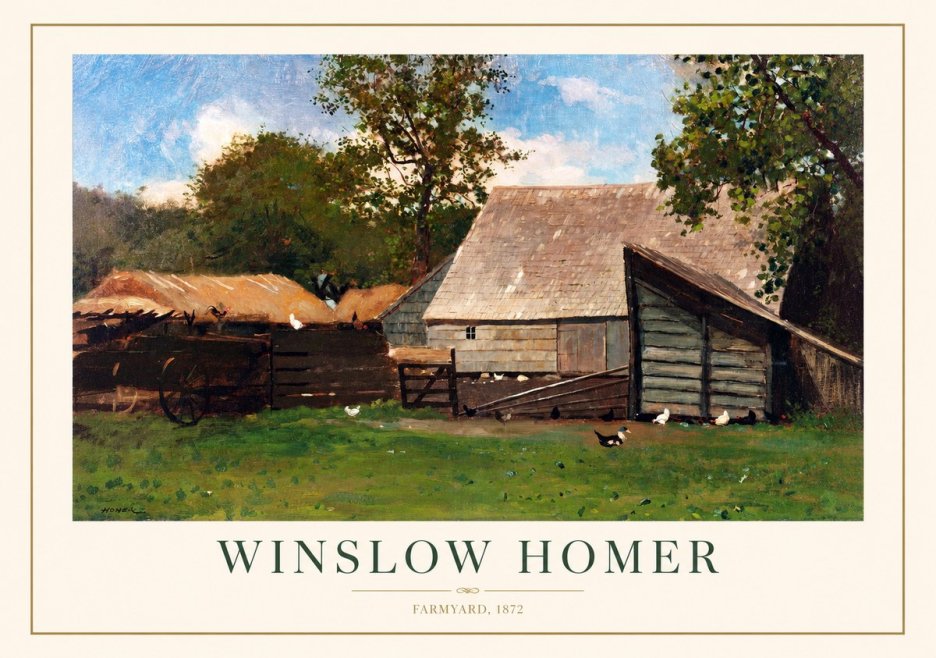 Winslow Homer Farmyard, 1872 No1 - Póster