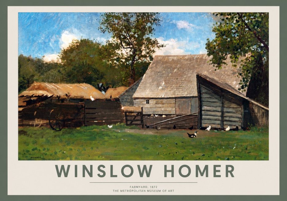 Winslow Homer Farmyard, 1872 No2 - Póster