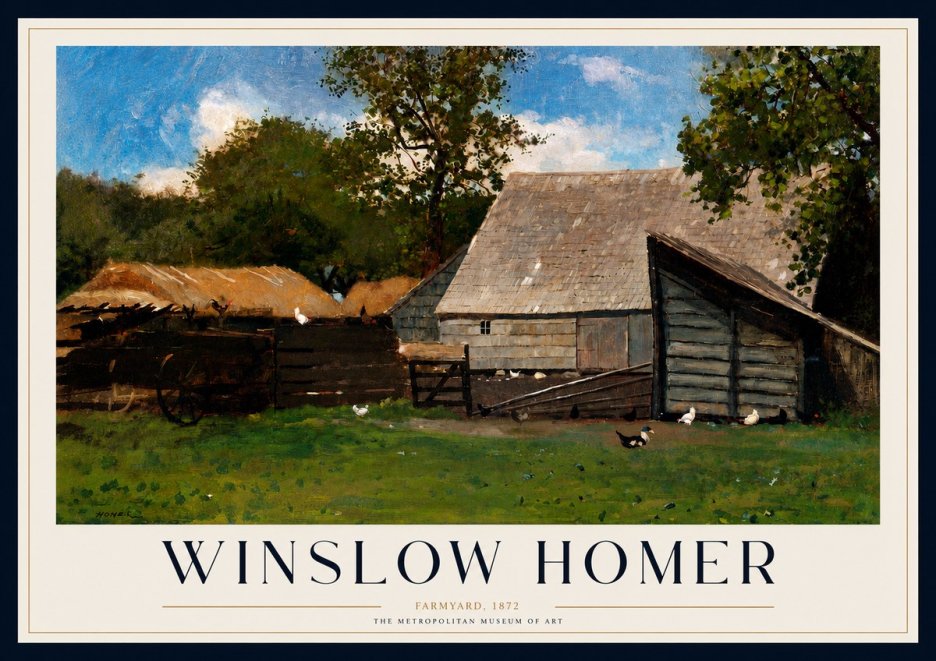 Winslow Homer Farmyard, 1872 No3 - Póster