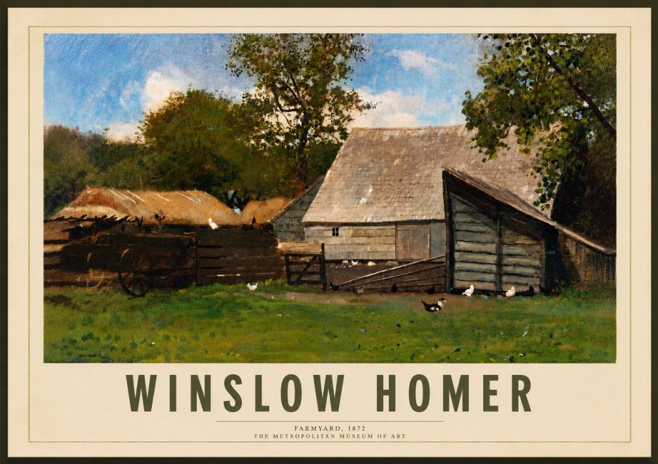 Winslow Homer Farmyard, 1872 No4 - Póster