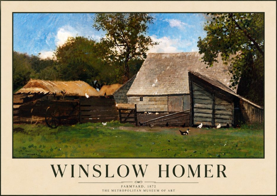 Winslow Homer Farmyard, 1872 No6 - Póster