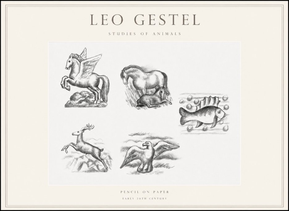 Leo Gestel Studies of Animals No1 - Póster