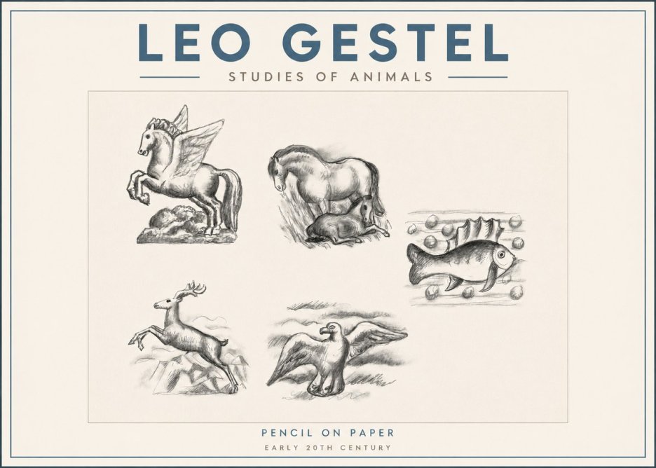 Leo Gestel Studies of Animals No2 - Póster