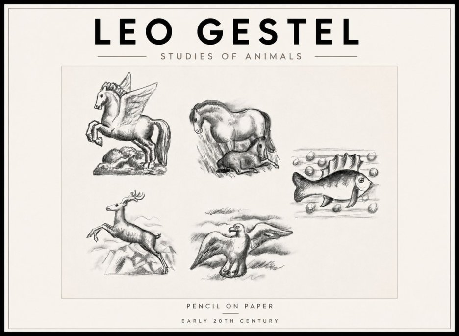 Leo Gestel Studies of Animals No6 - Póster