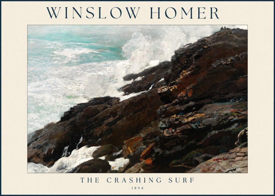 Winslow Homer The Crashing Surf No1 - Póster