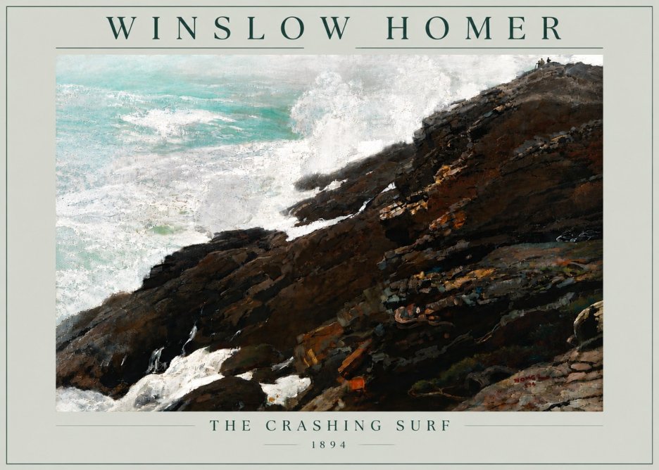 Winslow Homer The Crashing Surf No5 - Póster