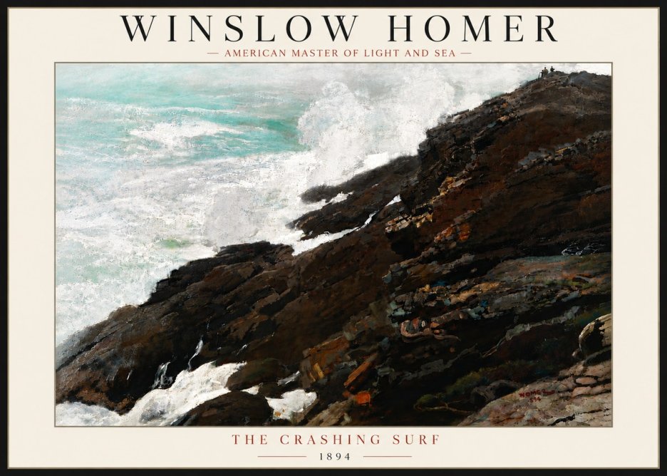 Winslow Homer The Crashing Surf No6 - Póster
