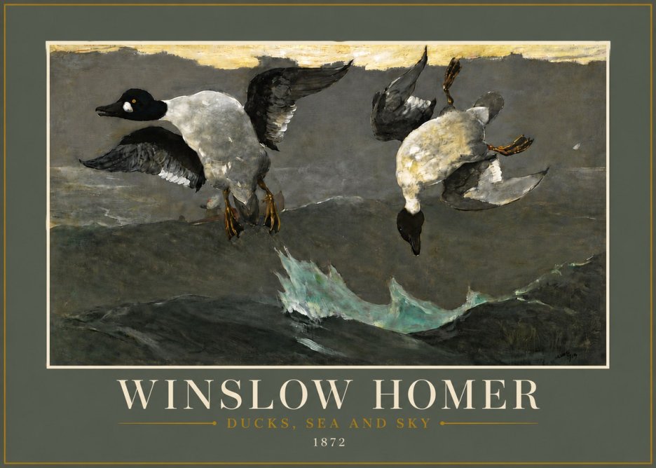 Winslow Homer Ducks, Sea and Sky No6 - Póster
