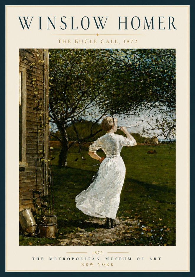 Winslow Homer The Bugle Call No6 - Póster