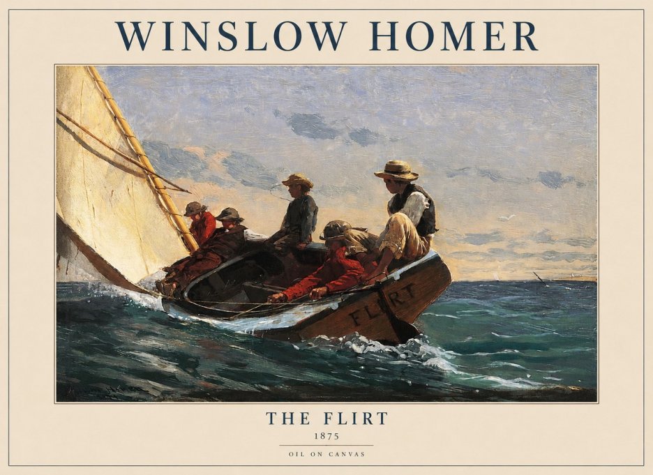 Winslow Homer The Flirt No1 - Póster