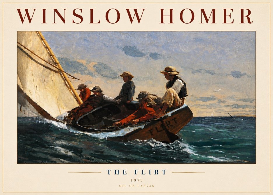 Winslow Homer The Flirt No5 - Póster