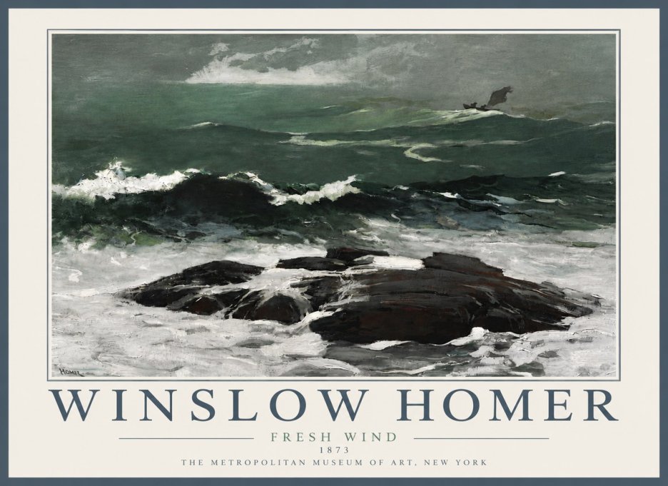 Winslow Homer Fresh Wind No5 - Póster