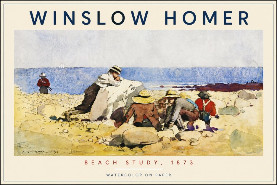 Winslow Homer Beach Study No4 - Póster