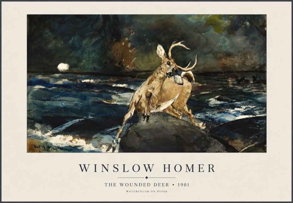 Winslow Homer The Wounded Deer No1 - Póster