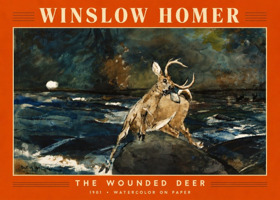 Winslow Homer The Wounded Deer No6 - Póster