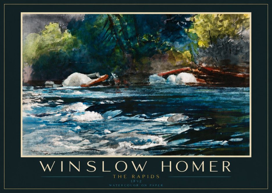 Winslow Homer The Rapids No5 - Póster