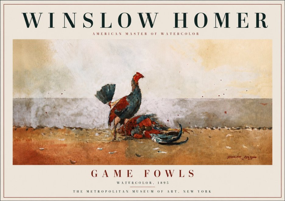 Winslow Homer Game Fowls No5 - Póster