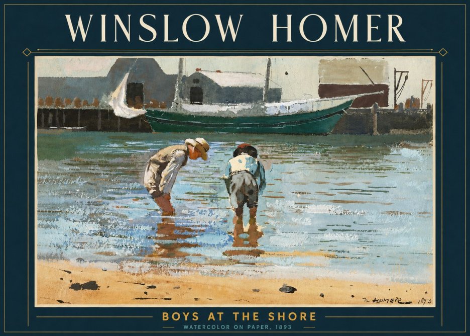 Winslow Homer Boys at the Shore No5 - Póster