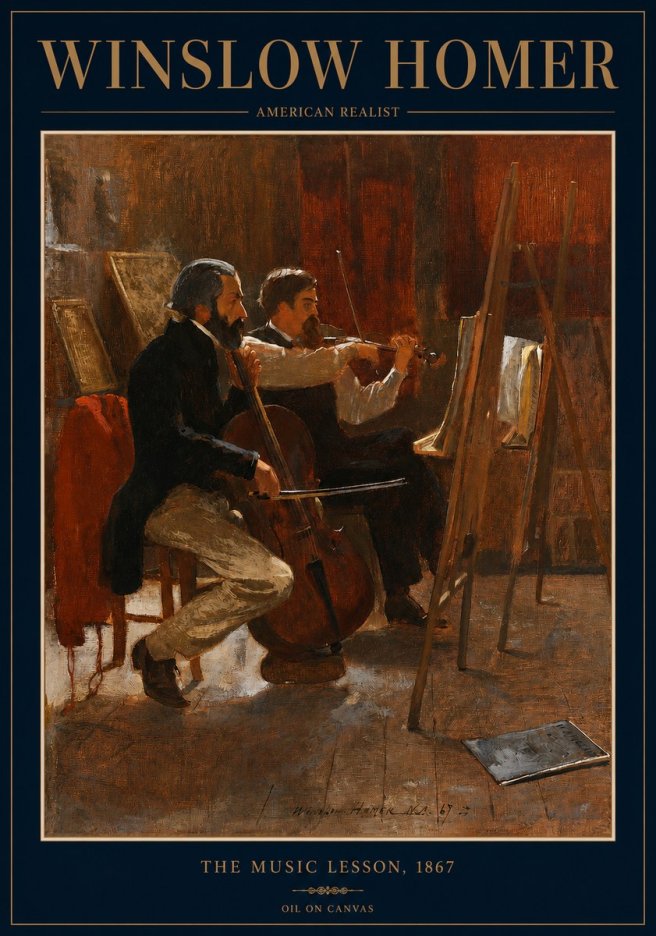 Winslow Homer The Music Lesson, 1867 No2 - Póster