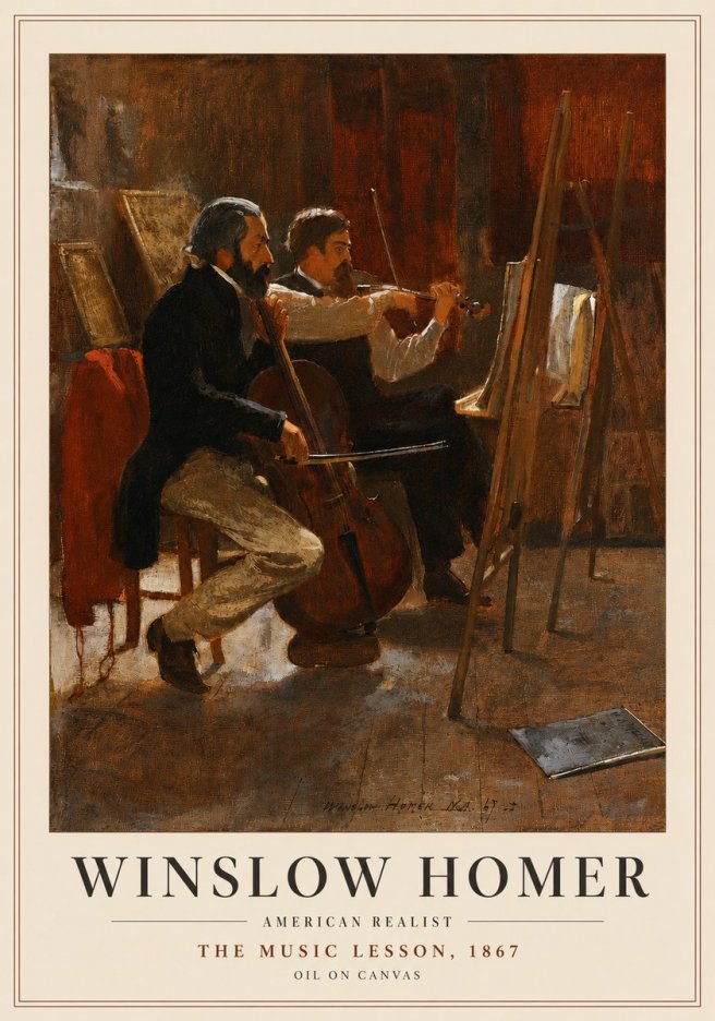 Winslow Homer The Music Lesson, 1867 No4 - Póster