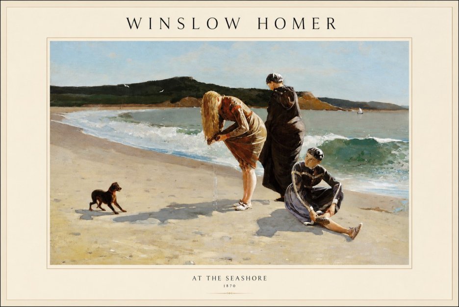 Winslow Homer At the Seashore No1 - Póster