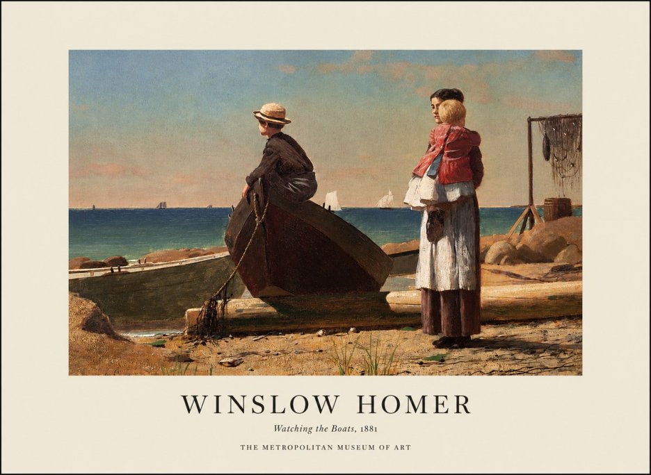 Winslow Homer Watching the Boats, 1881 No1 - Póster