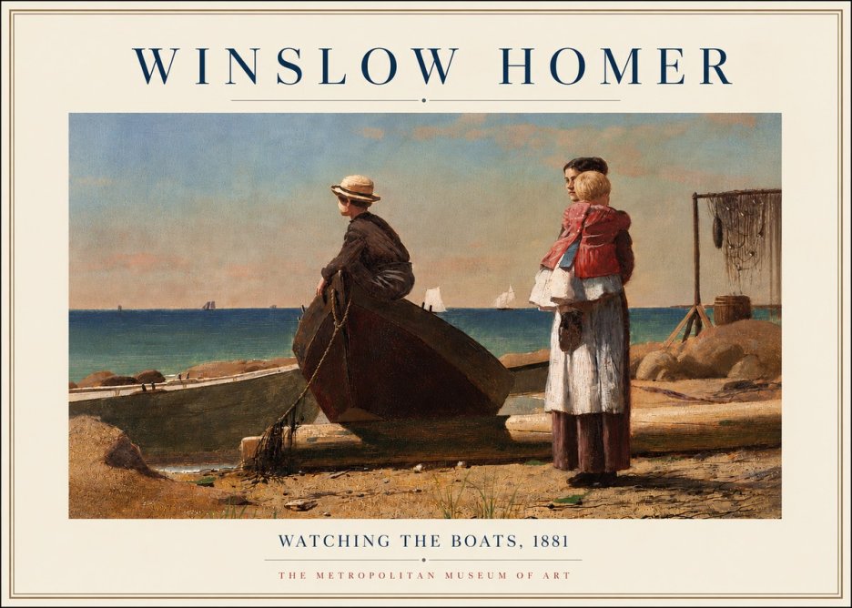 Winslow Homer Watching the Boats, 1881 No5 - Póster