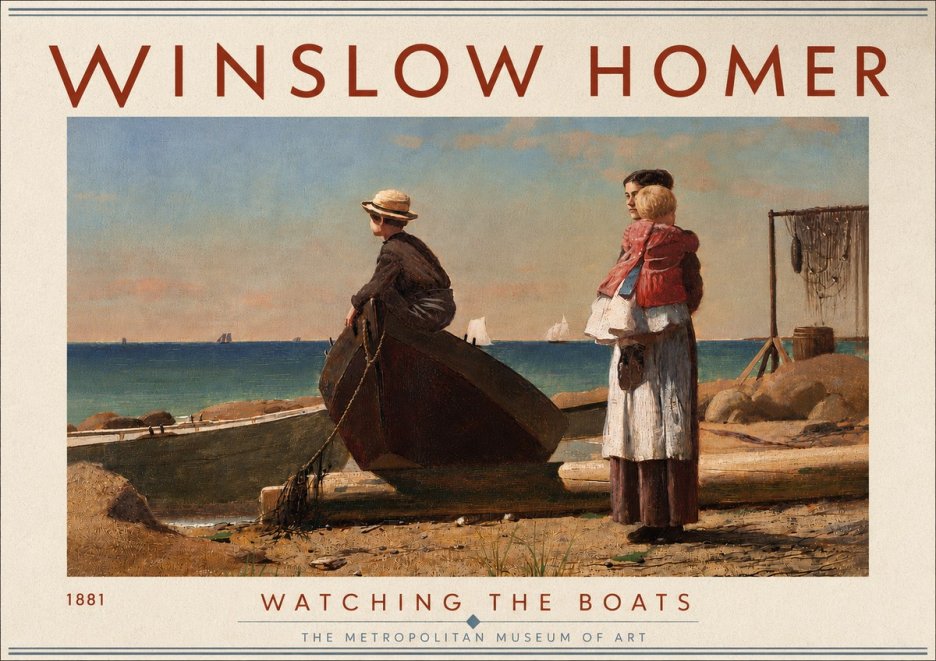 Winslow Homer Watching the Boats, 1881 No6 - Póster