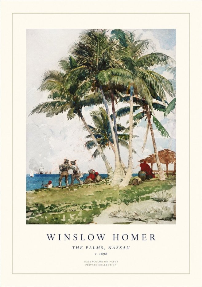Winslow Homer The Palms, Nassau No1 - Póster