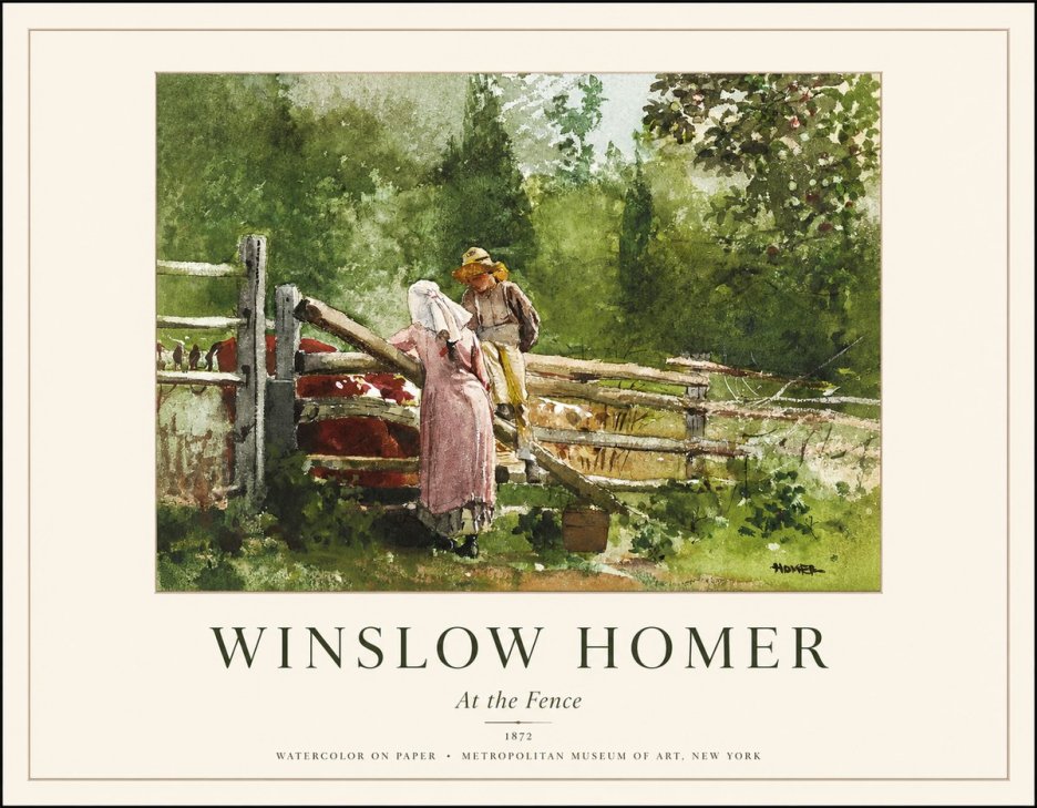 Winslow Homer At the Fence No1 - Póster