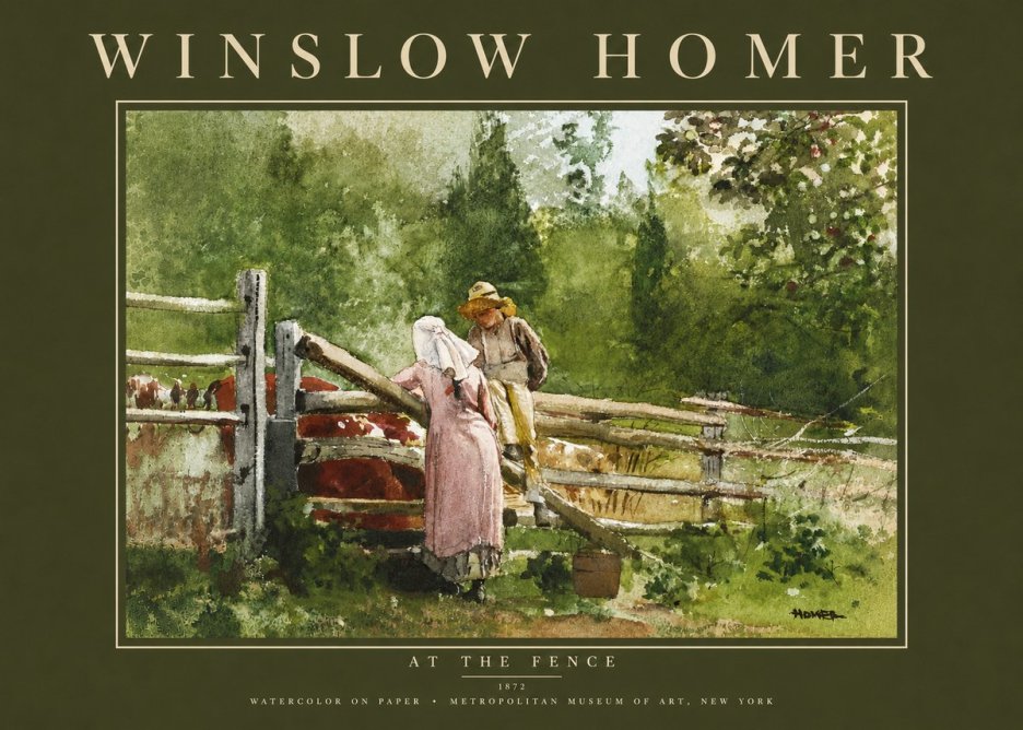 Winslow Homer At the Fence No4 - Póster