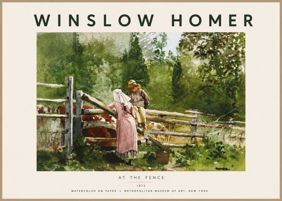 Winslow Homer At the Fence No5 - Póster