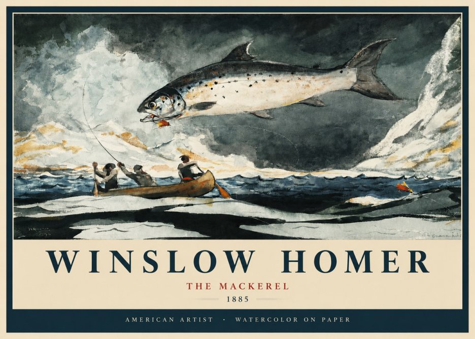 Winslow Homer The Mackerel No2 - Póster