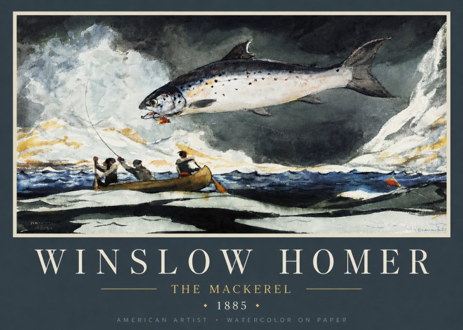 Winslow Homer The Mackerel No5 - Póster