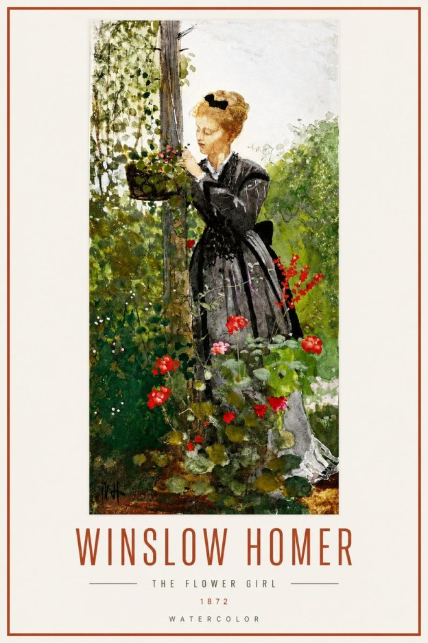 Winslow Homer The Flower Girl No3 - Póster