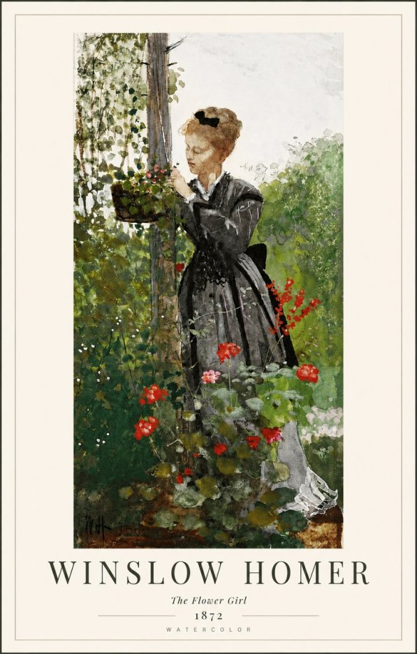 Winslow Homer The Flower Girl No4 - Póster