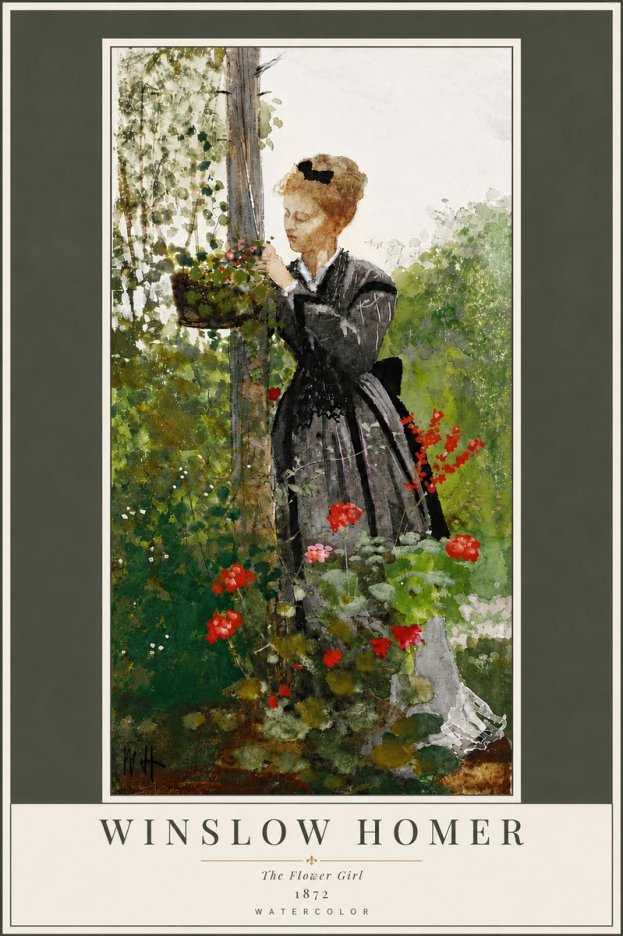 Winslow Homer The Flower Girl No6 - Póster