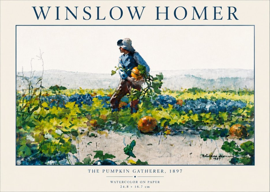 Winslow Homer The Pumpkin Gatherer, 1897 No5 - Póster