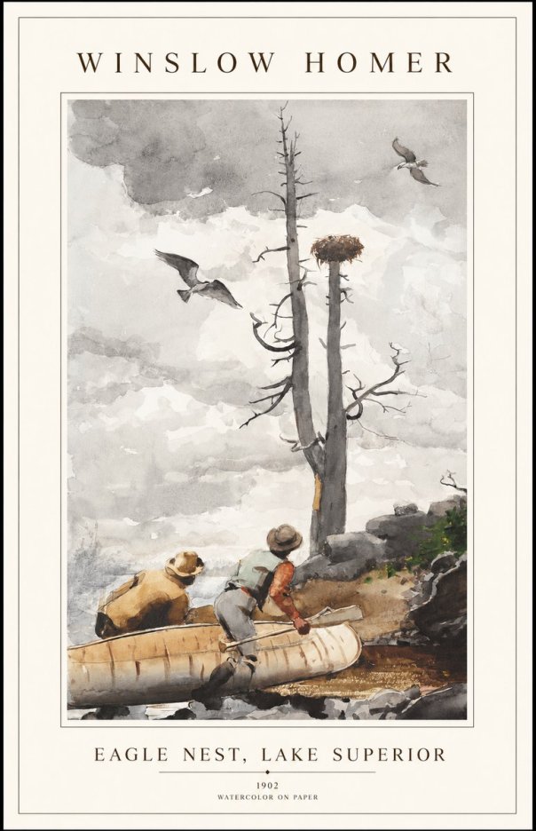 Winslow Homer Eagle Nest, Lake Superior No1 - Póster