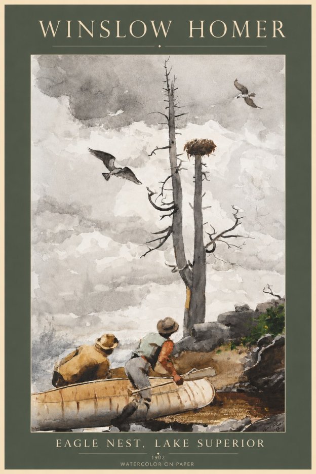 Winslow Homer Eagle Nest, Lake Superior No3 - Póster