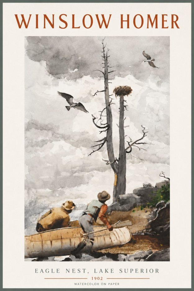 Winslow Homer Eagle Nest, Lake Superior No4 - Póster