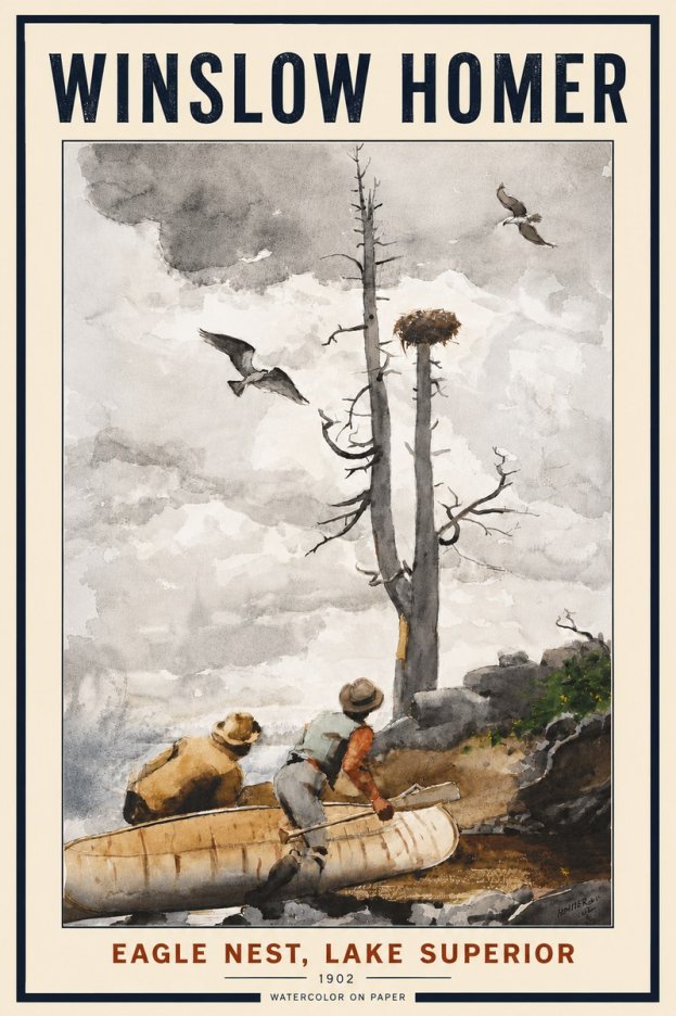 Winslow Homer Eagle Nest, Lake Superior No5 - Póster