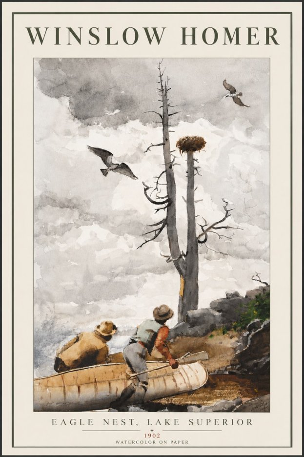 Winslow Homer Eagle Nest, Lake Superior No6 - Póster