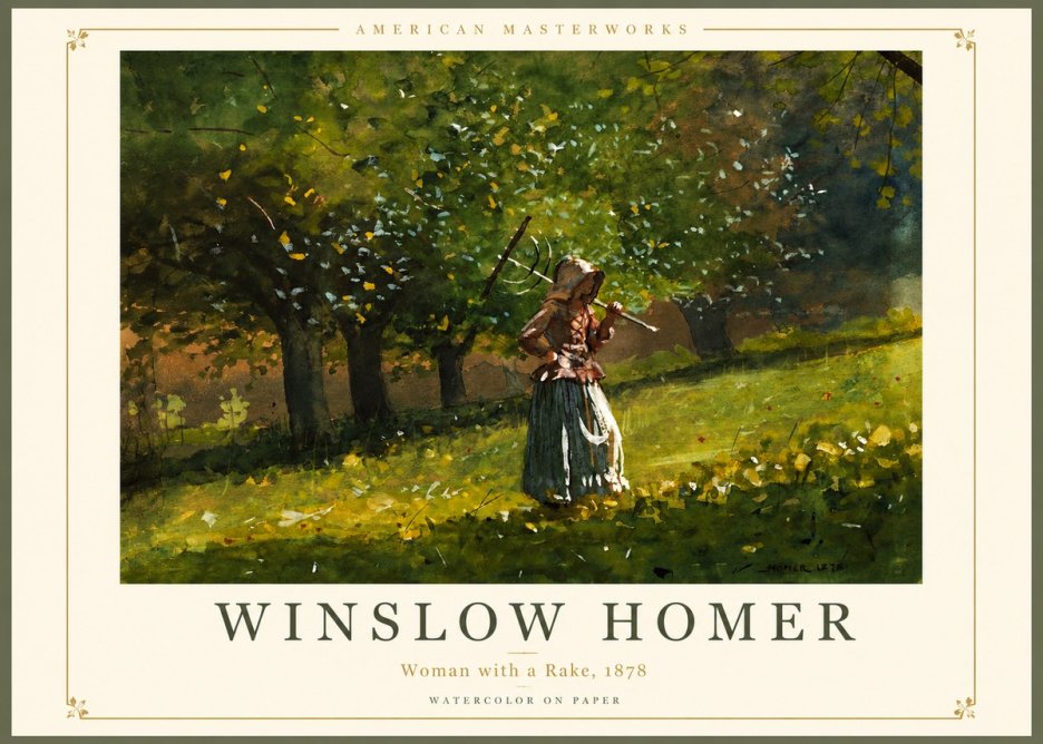 Winslow Homer Woman with a Rake, 1878 No2 - Póster