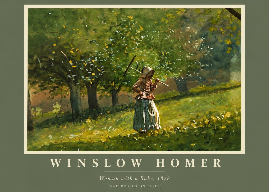 Winslow Homer Woman with a Rake, 1878 No5 - Póster