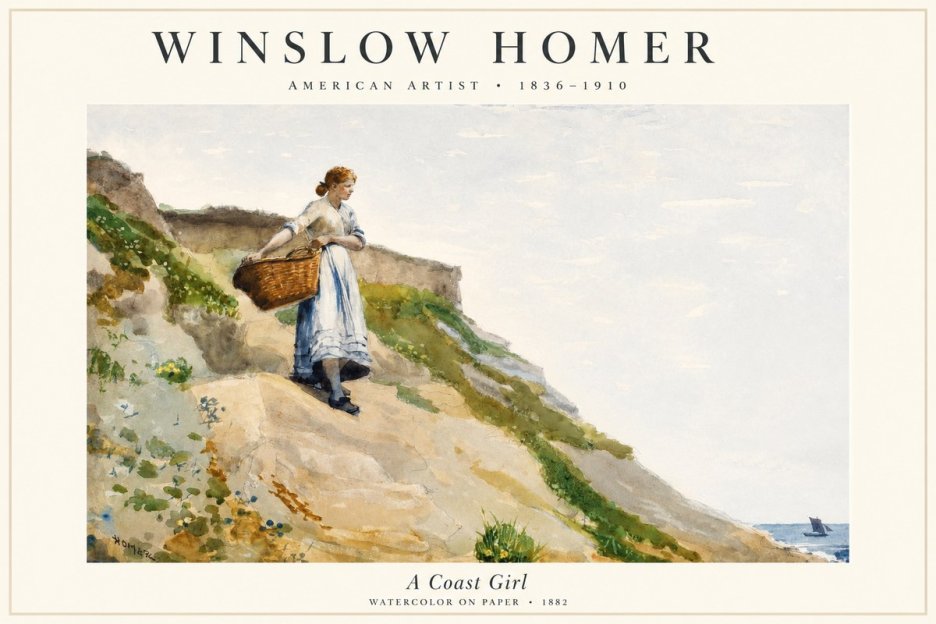 Winslow Homer A Coast Girl No1 - Póster