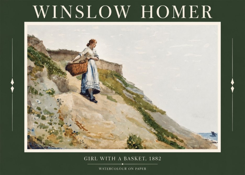 Winslow Homer A Coast Girl No4 - Póster