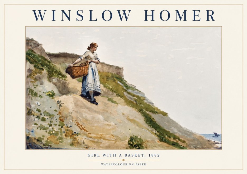 Winslow Homer A Coast Girl No5 - Póster